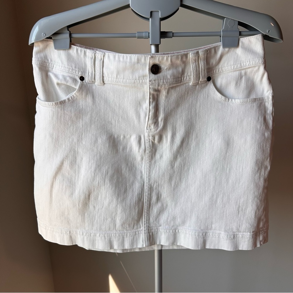 Lilly Pulitzer White Denim Mini Skirt 10 Classic Resort White Jean Skirt Preppy